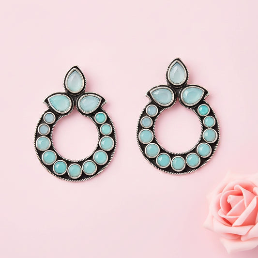Petal Mandal stud earrings (Mint)