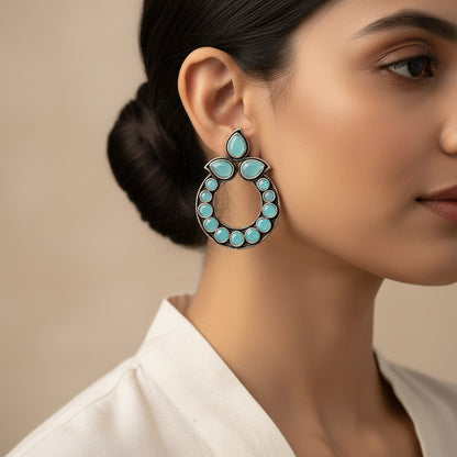 Petal Mandal stud earrings (Mint)