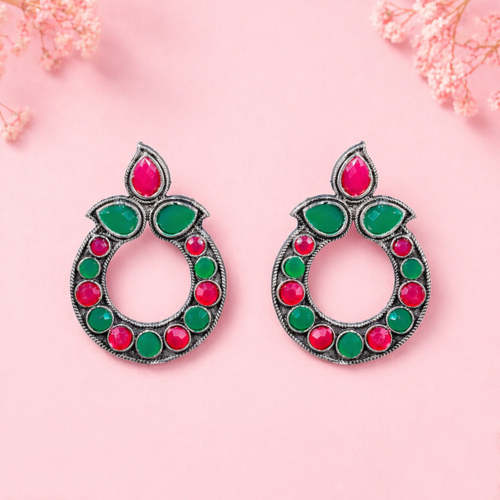 Petal Mandal stud earrings (Multicolored)