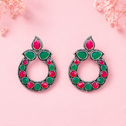 Petal Mandal stud earrings (Multicolored)