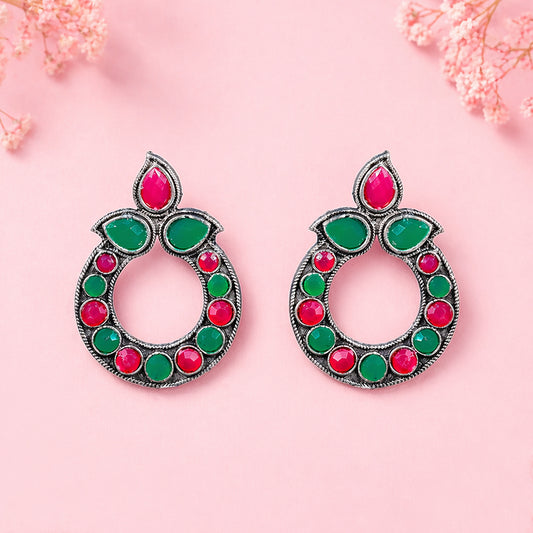 Petal Mandal stud earrings (Multicolored)