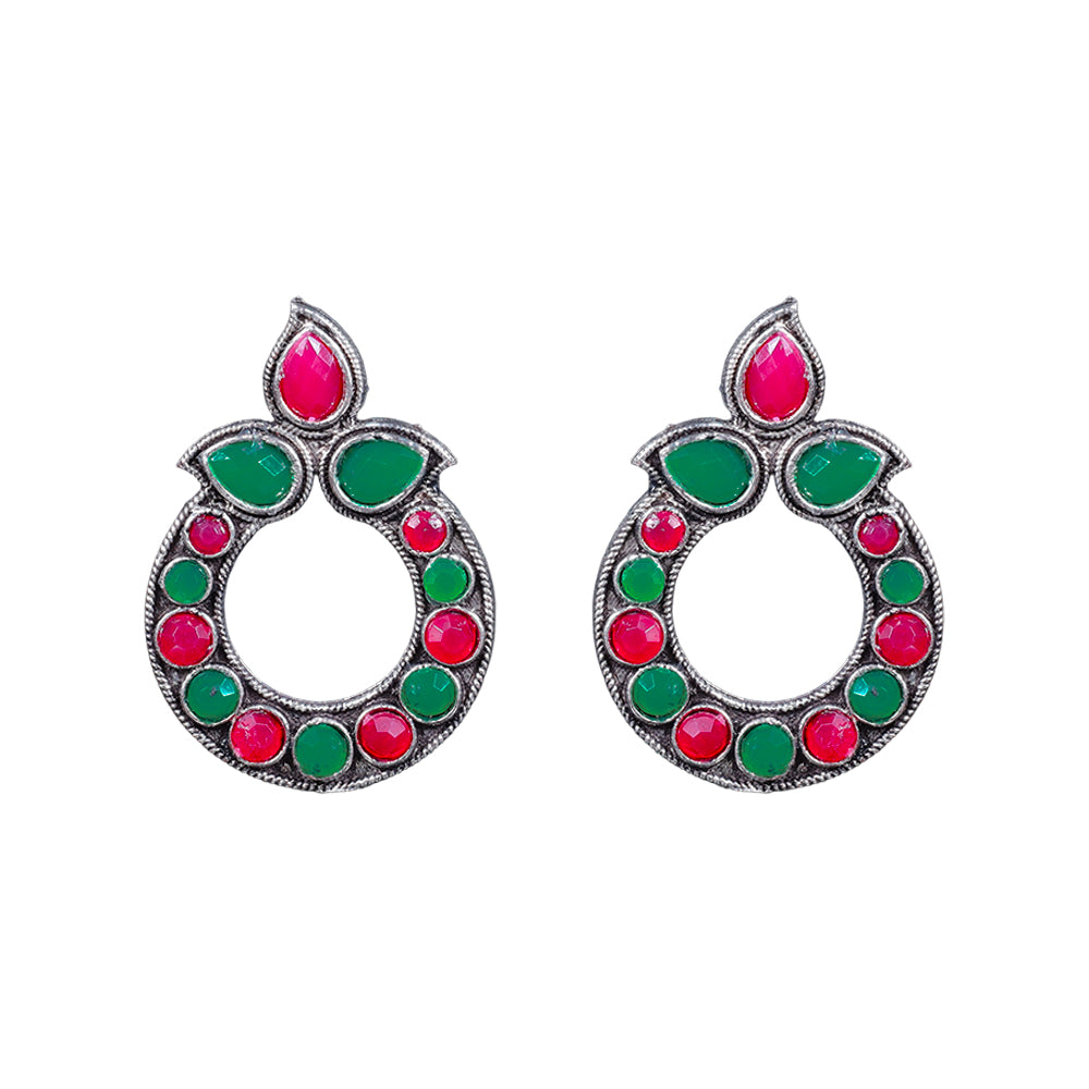 Petal Mandal stud earrings (Multicolored)