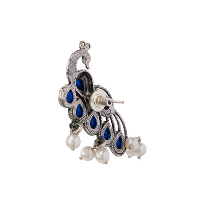 Mor vibrance pearl dangler earrings (Blue)
