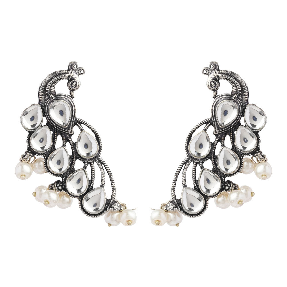 Mor vibrance pearl dangler earrings (White)