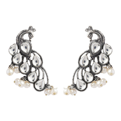 Mor vibrance pearl dangler earrings (White)