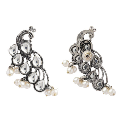 Mor vibrance pearl dangler earrings (White)