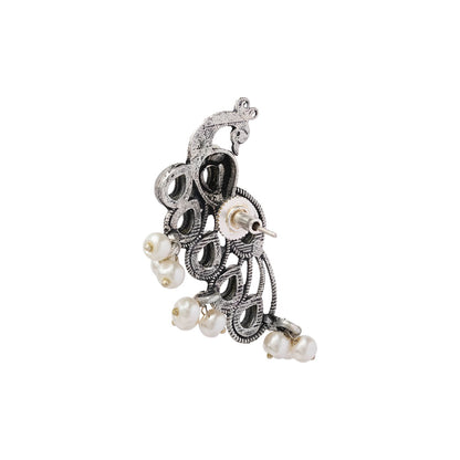 Mor vibrance pearl dangler earrings (White)
