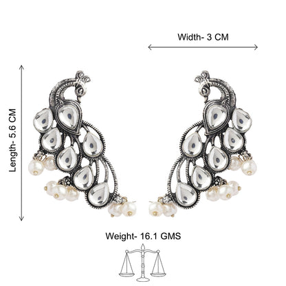 Mor vibrance pearl dangler earrings (White)