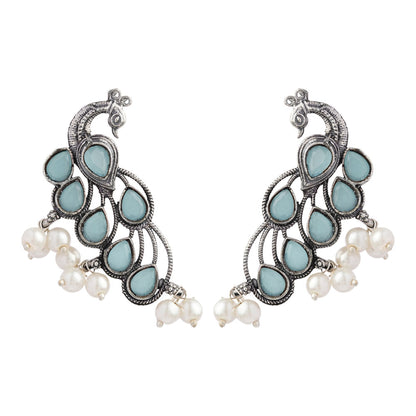 Mor vibrance pearl dangler earrings (Mint)