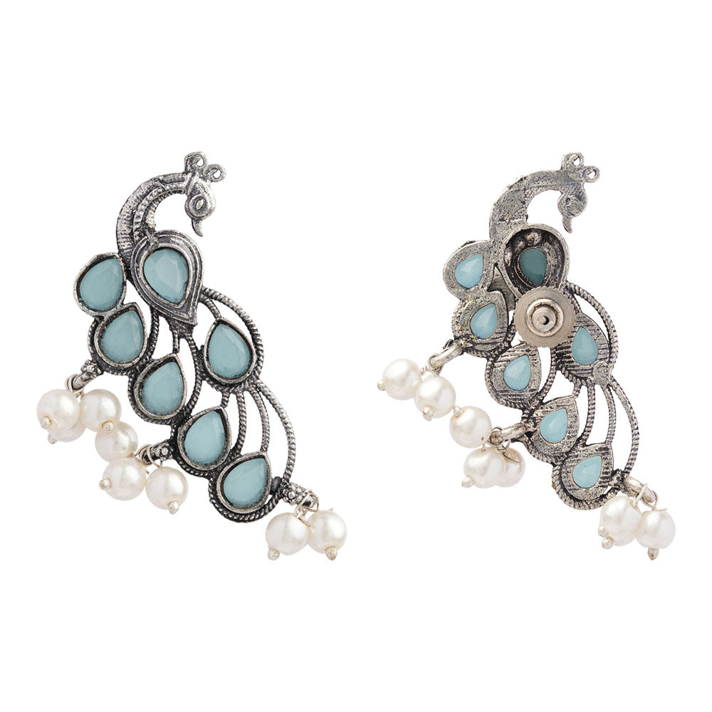 Mor vibrance pearl dangler earrings (Mint)