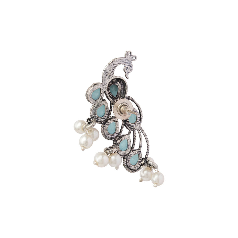 Mor vibrance pearl dangler earrings (Mint)
