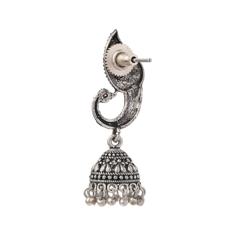 Paisley Swirl Ghungroo jhumki earring (Baby Pink)