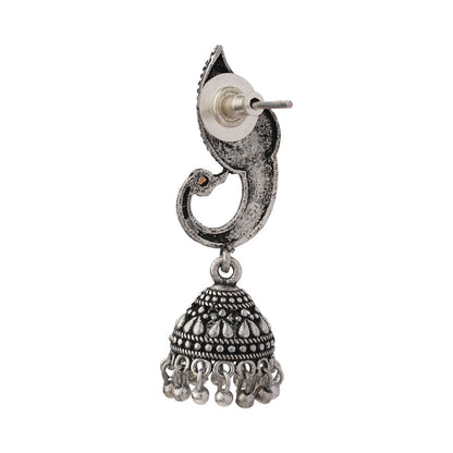 Paisley Swirl Ghungroo jhumki earring (Light Orange)