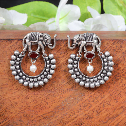 Elephant Arc dangler earrings (Red)