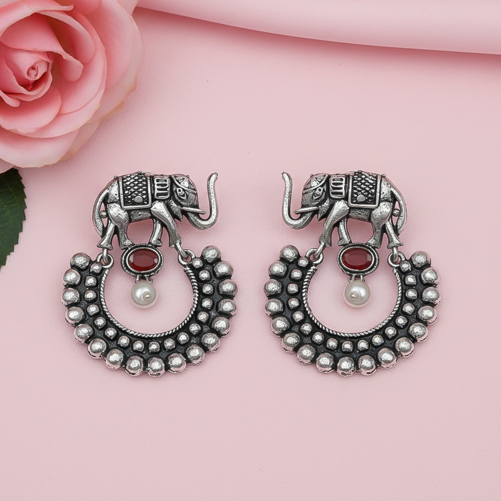 Elephant Arc dangler earrings (Red)