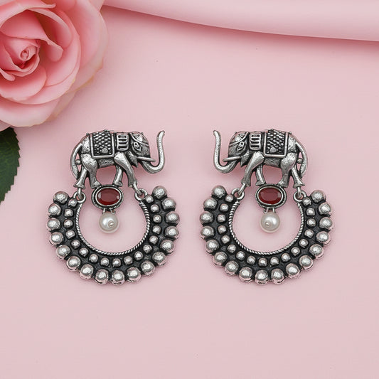 Elephant Arc dangler earrings (Red)