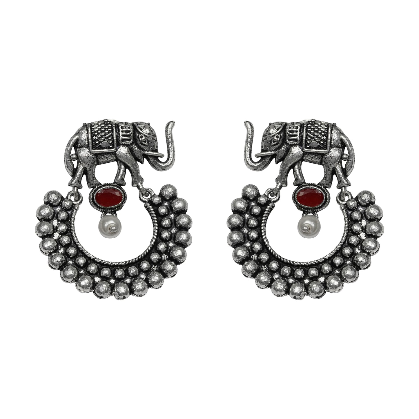 Elephant Arc dangler earrings (Red)