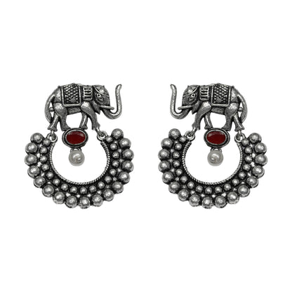 Elephant Arc dangler earrings (Red)