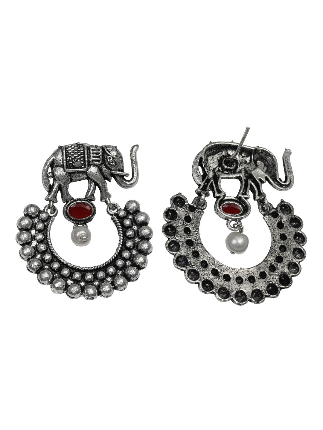Elephant Arc dangler earrings (Red)