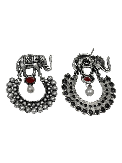 Elephant Arc dangler earrings (Red)