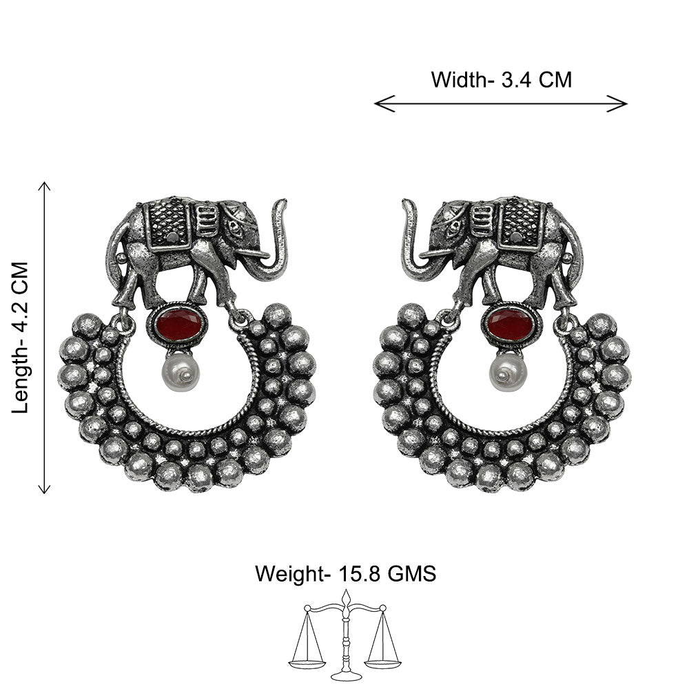 Elephant Arc dangler earrings (Red)