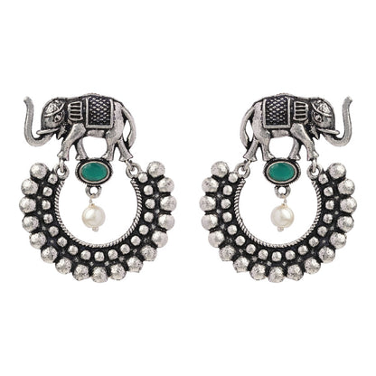 Elephant Arc dangler earrings (Green)