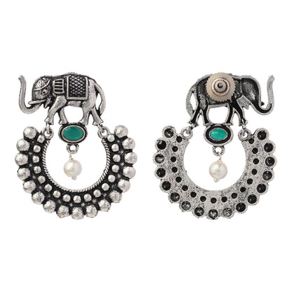 Elephant Arc dangler earrings (Green)