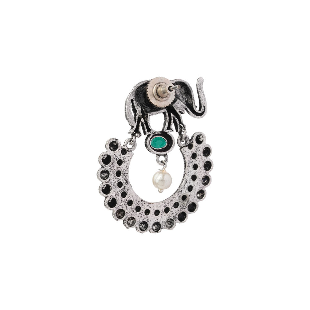 Elephant Arc dangler earrings (Green)