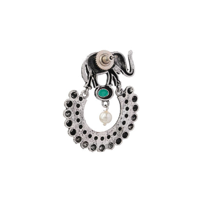 Elephant Arc dangler earrings (Green)