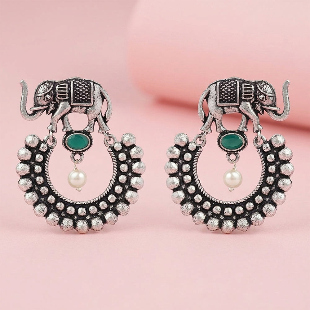 Elephant Arc dangler earrings (Green)