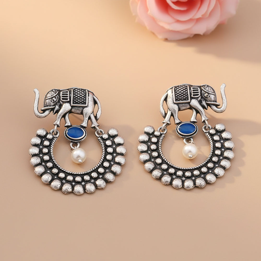 Elephant Arc dangler earrings (Blue)