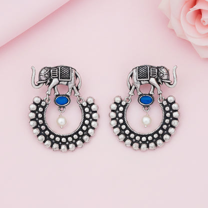 Elephant Arc dangler earrings (Blue)