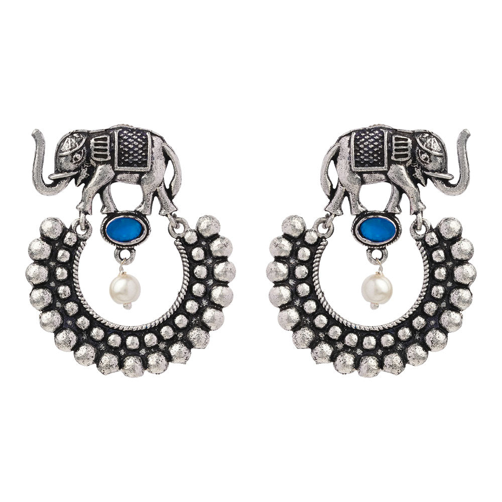 Elephant Arc dangler earrings (Blue)