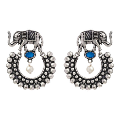 Elephant Arc dangler earrings (Blue)