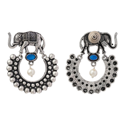 Elephant Arc dangler earrings (Blue)