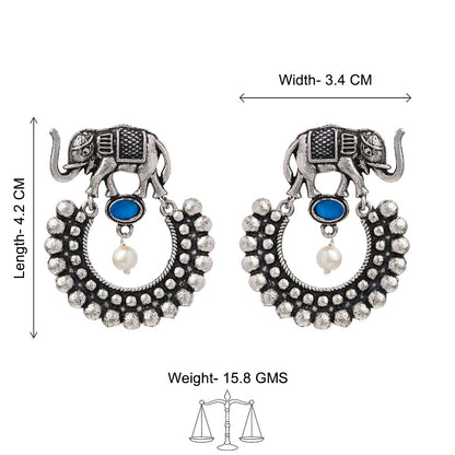 Elephant Arc dangler earrings (Blue)