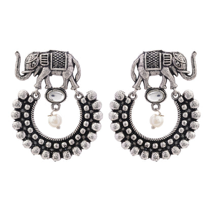 Elephant Arc dangler earrings (White)