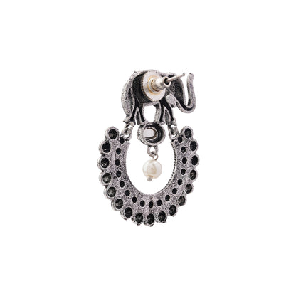 Elephant Arc dangler earrings (White)