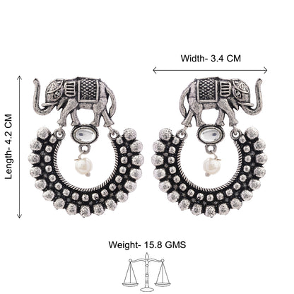 Elephant Arc dangler earrings (White)