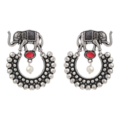 Elephant Arc dangler earrings (Dark Red)