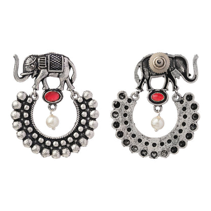 Elephant Arc dangler earrings (Dark Red)