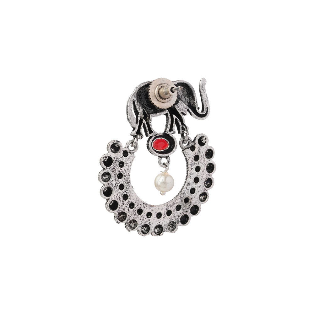 Elephant Arc dangler earrings (Dark Red)