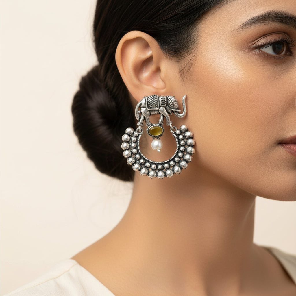 Elephant Arc dangler earrings (Yellow)