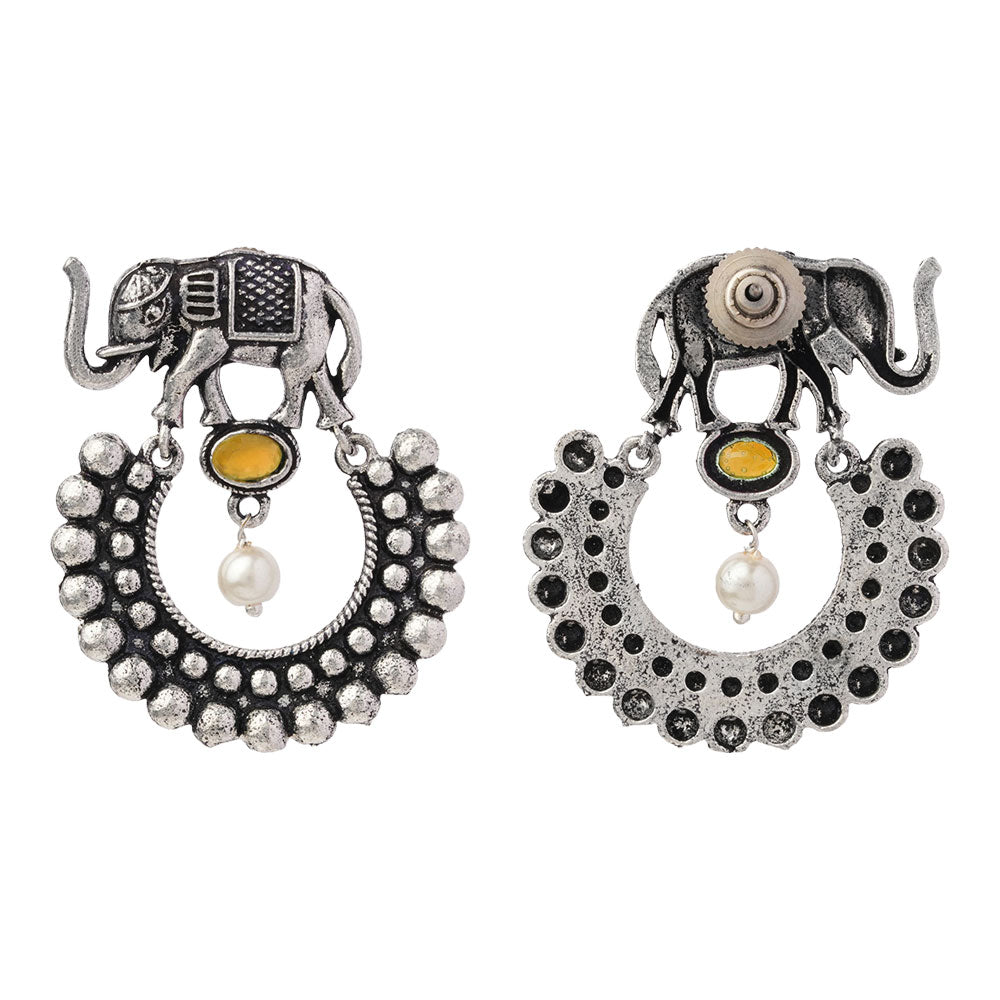 Elephant Arc dangler earrings (Yellow)