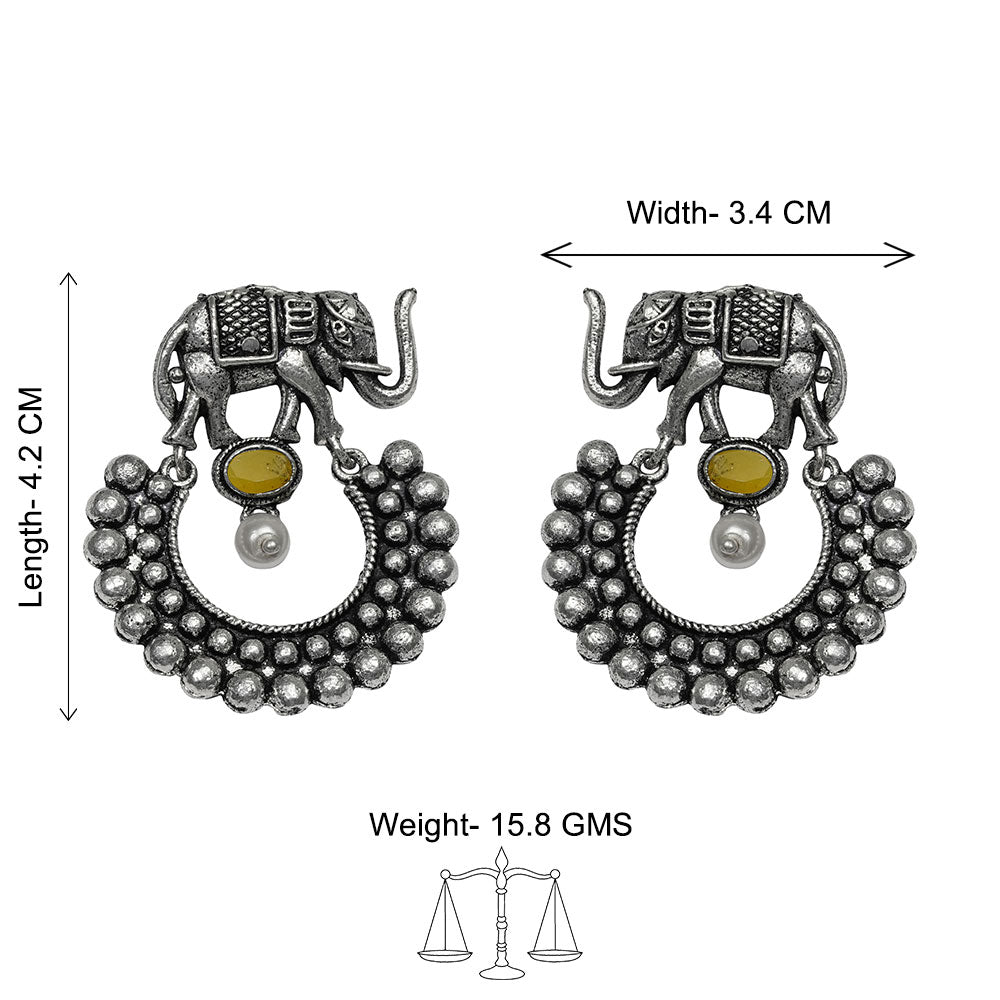 Elephant Arc dangler earrings (Yellow)