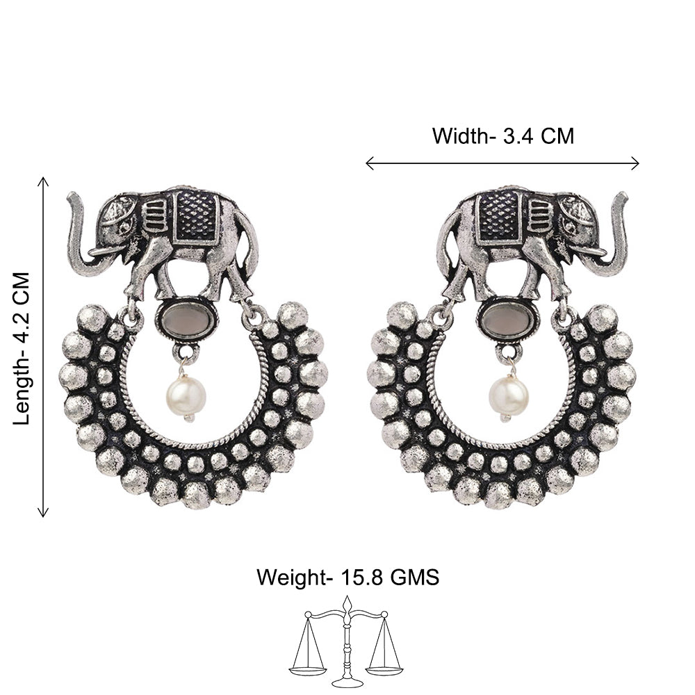 Elephant Arc dangler earrings (Grey)