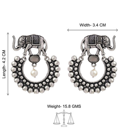 Elephant Arc dangler earrings (Grey)