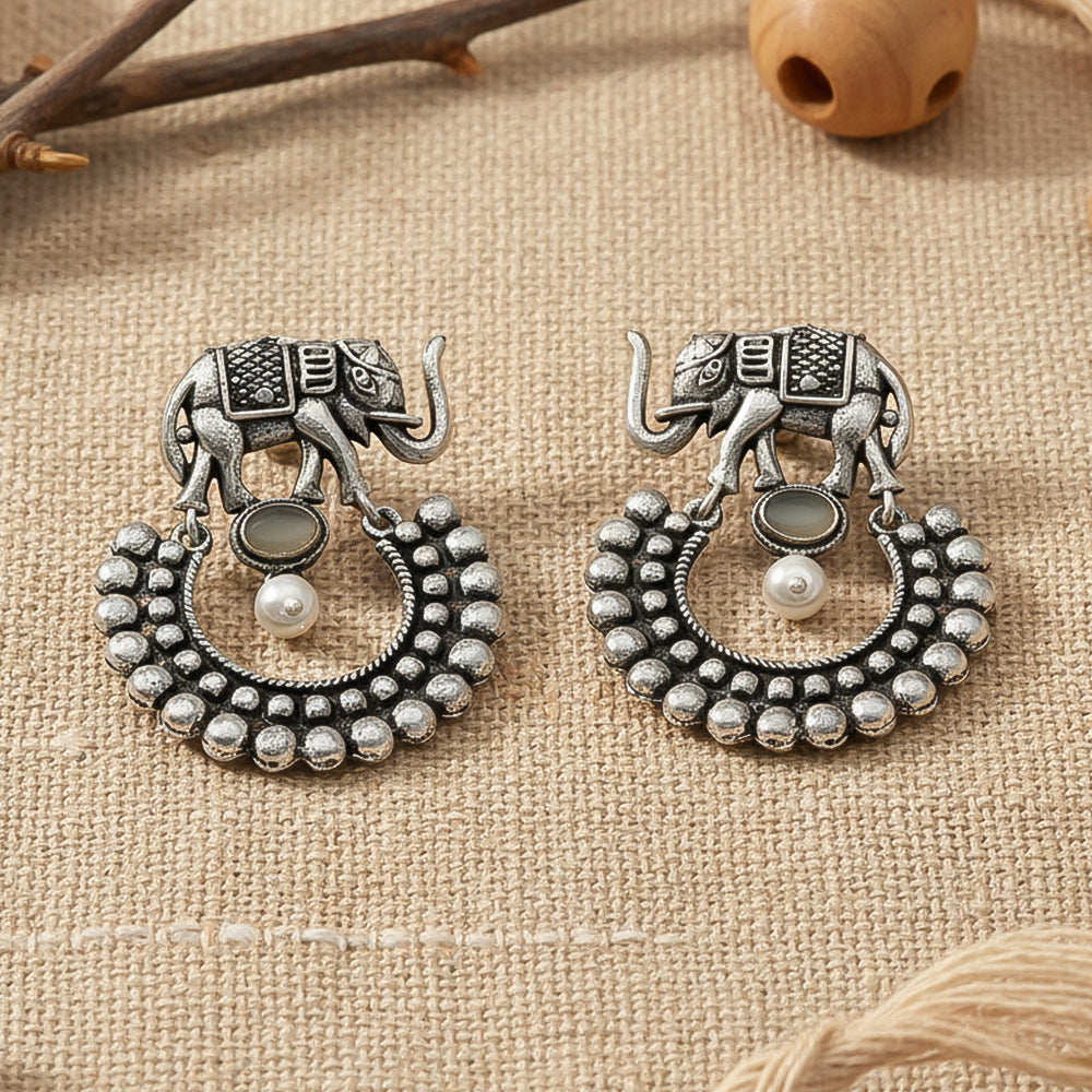 Elephant Arc dangler earrings (Grey)