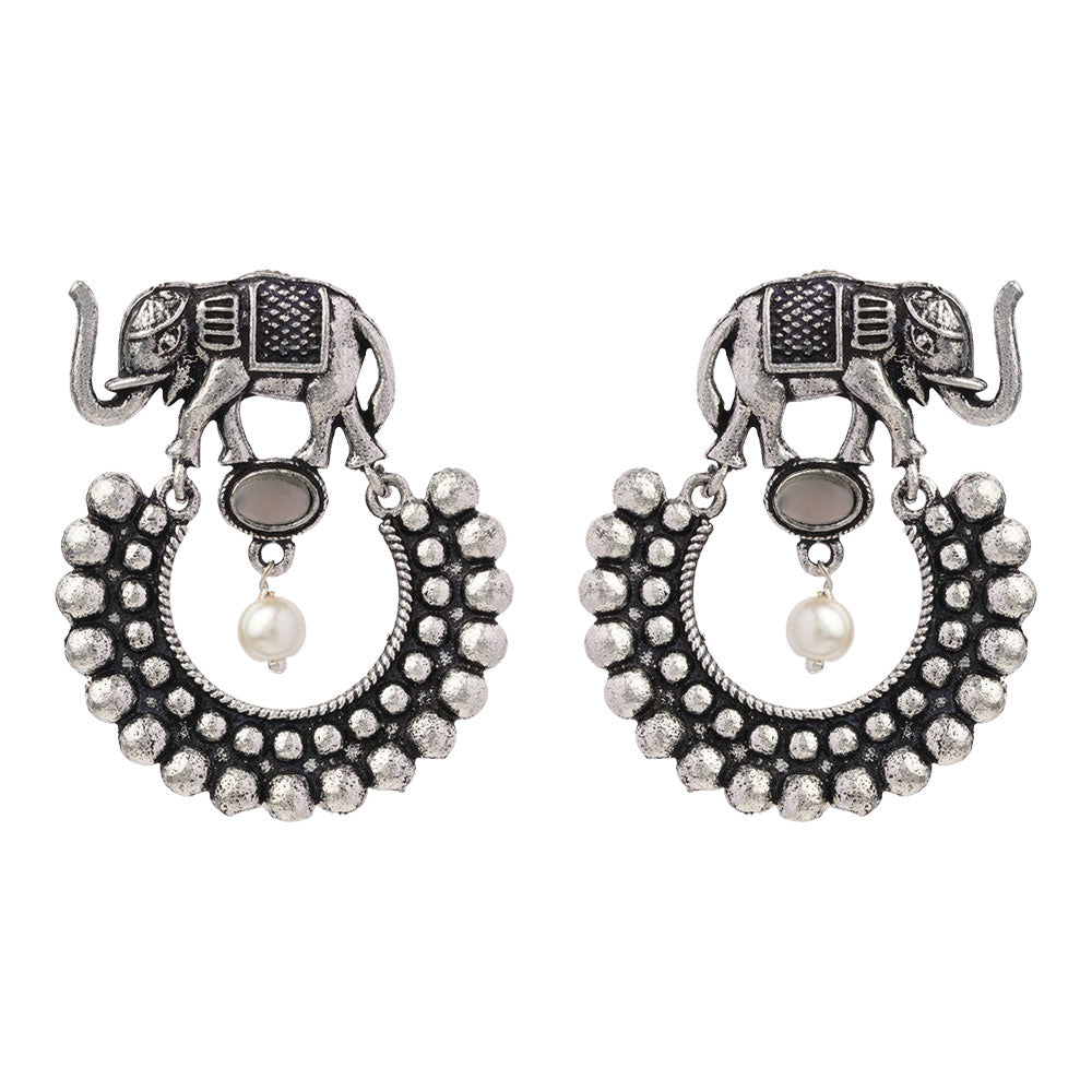 Elephant Arc dangler earrings (Grey)