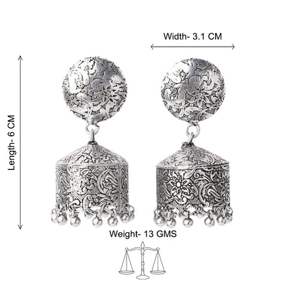 Sleek Traditional jhumki earrings (Silver)